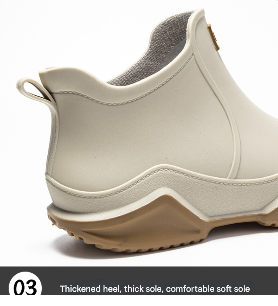 Rain Boot Rain Shoes Fashion Short Tube Men's Rain Shoes PVC Rain Boots Waterproof Shoes Anti Slip Warm Fishing Work Takeaway Water Boots