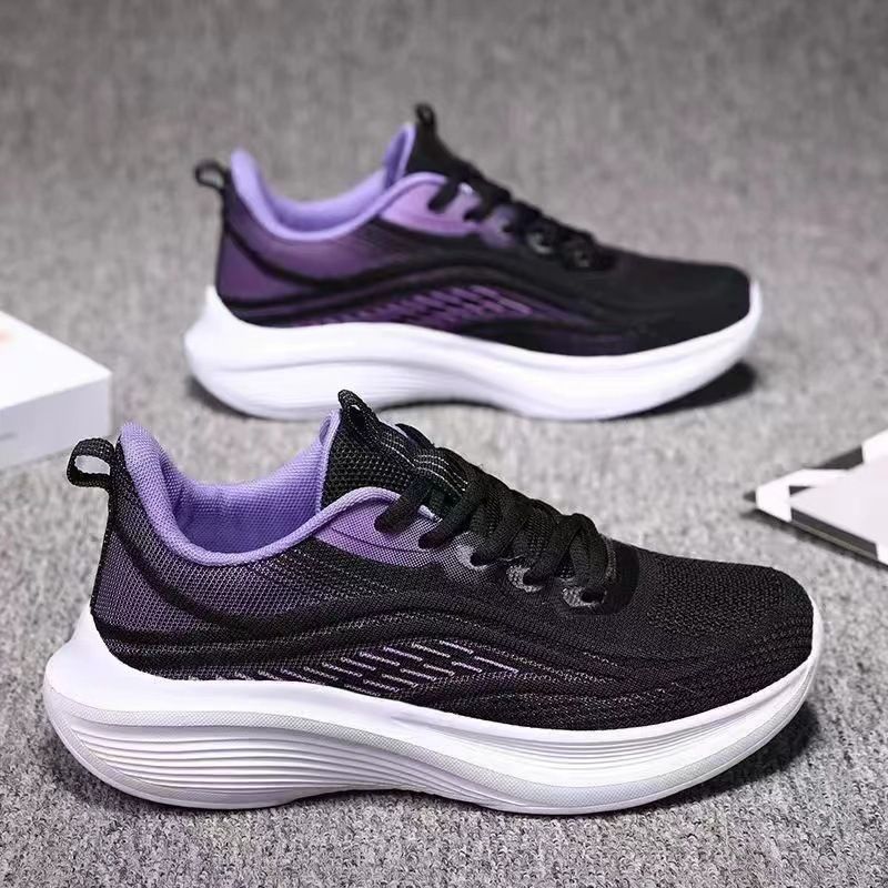 Running Shoe Woman Sneaker Running Shoe Lady Girl New Fashionable Trendy Sports Shoes Fly Woven Breathable Non Slip Lightweight Running Shoes