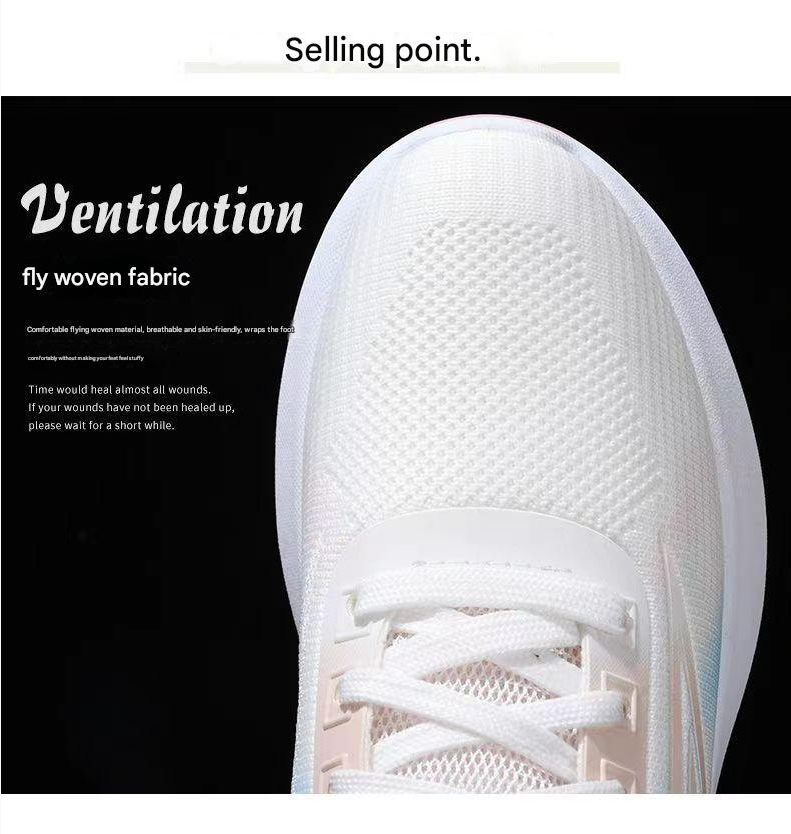 Running Shoe Woman Sneaker Running Shoe Lady Girl New Fashionable Trendy Sports Shoes Fly Woven Breathable Non Slip Lightweight Running Shoes