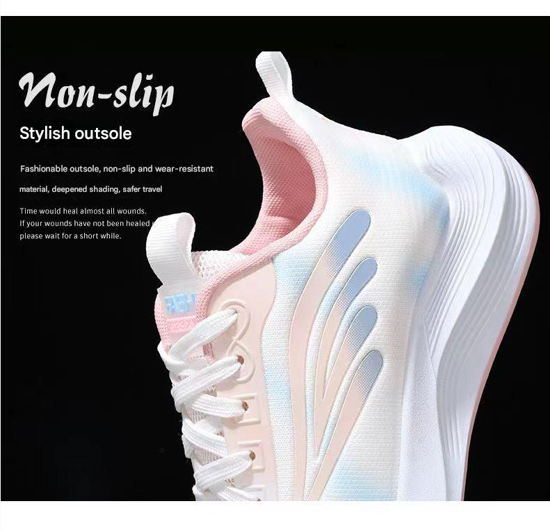 Running Shoe Woman Sneaker Running Shoe Lady Girl New Fashionable Trendy Sports Shoes Fly Woven Breathable Non Slip Lightweight Running Shoes