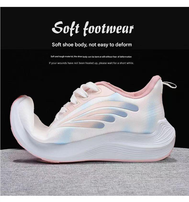 Running Shoe Woman Sneaker Running Shoe Lady Girl New Fashionable Trendy Sports Shoes Fly Woven Breathable Non Slip Lightweight Running Shoes