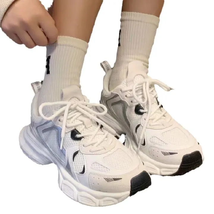 Running Shoe Woman Sneaker Running Shoe Lady Girl Women's Mesh Casual Running Sports Shoes Versatile Thick Soled Breathable Shoes Ins Fashion