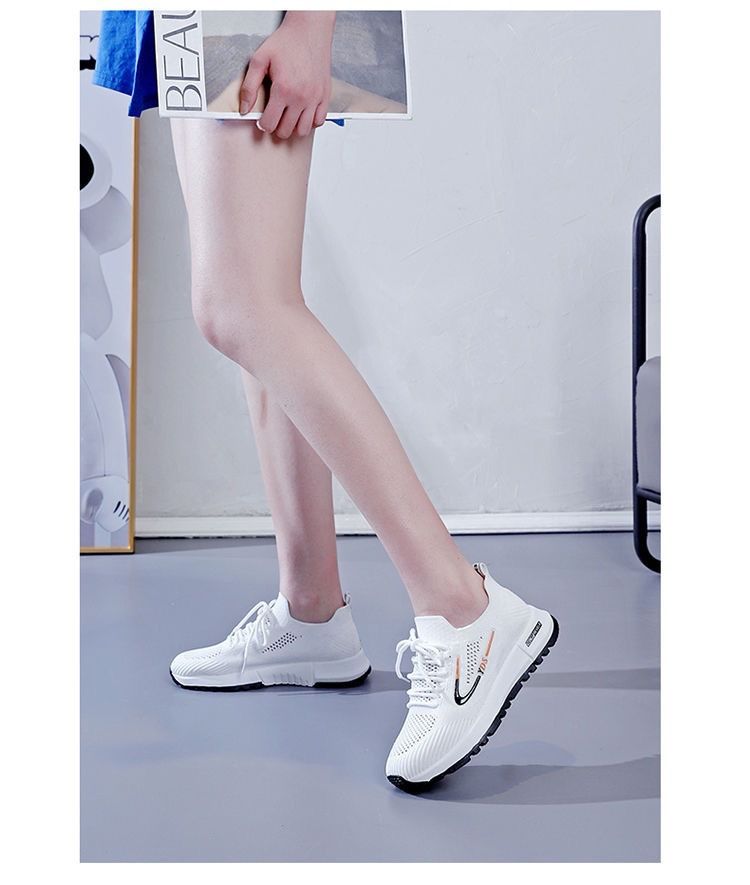 Running Shoe Woman Sneaker Running Shoe Lady Girl Summer Women's Shoes Fly Woven Mesh Surface Leisure Sports Shoes Running Shoes Ultra Light Student Shoes for Women