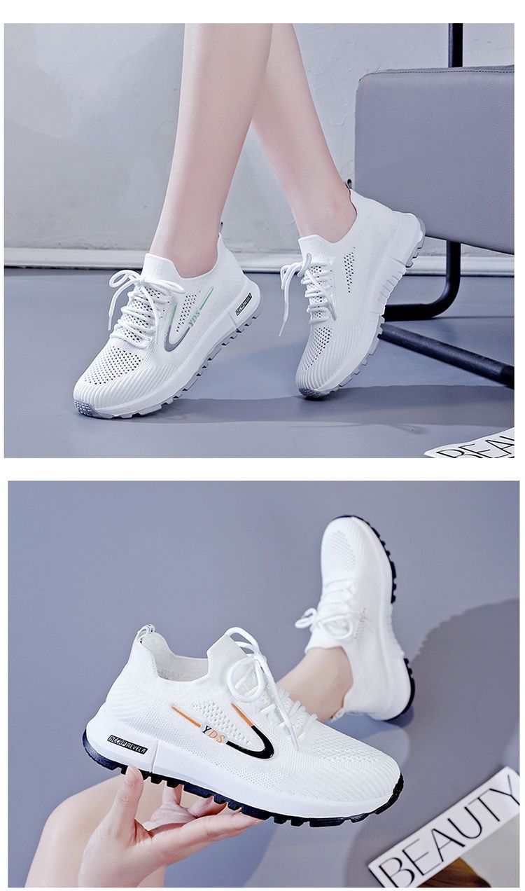 Running Shoe Woman Sneaker Running Shoe Lady Girl Summer Women's Shoes Fly Woven Mesh Surface Leisure Sports Shoes Running Shoes Ultra Light Student Shoes for Women