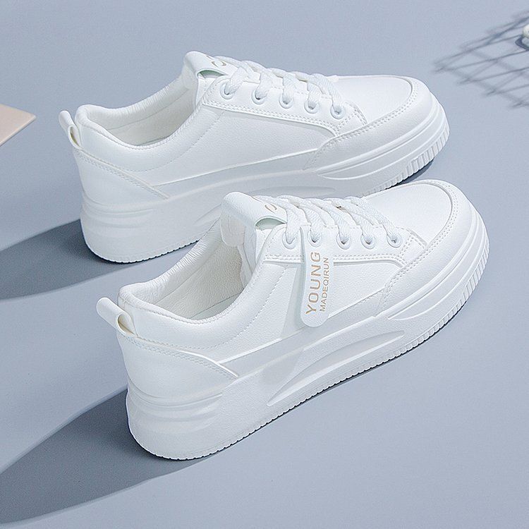 Skateboarding Shoe Little White Shoes for Women Spring Autumn New Rubber Soft Soled Women's Shoes Lightweight Solid Color Basic Women's Shoes