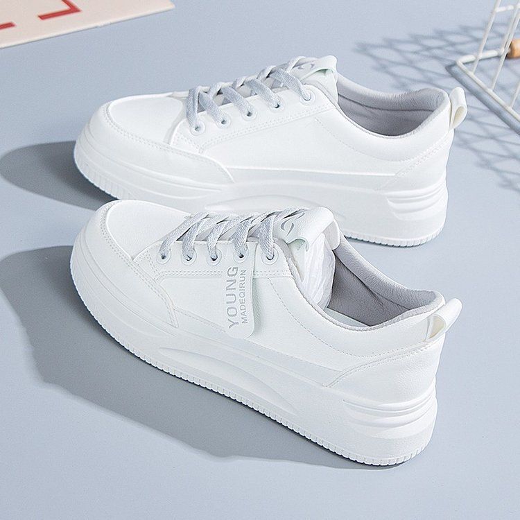 Skateboarding Shoe Little White Shoes for Women Spring Autumn New Rubber Soft Soled Women's Shoes Lightweight Solid Color Basic Women's Shoes