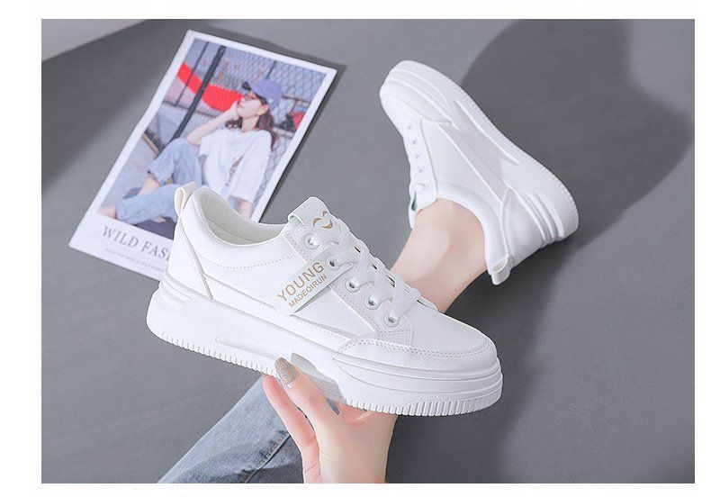 Skateboarding Shoe Little White Shoes for Women Spring Autumn New Rubber Soft Soled Women's Shoes Lightweight Solid Color Basic Women's Shoes