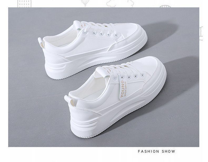 Skateboarding Shoe Little White Shoes for Women Spring Autumn New Rubber Soft Soled Women's Shoes Lightweight Solid Color Basic Women's Shoes