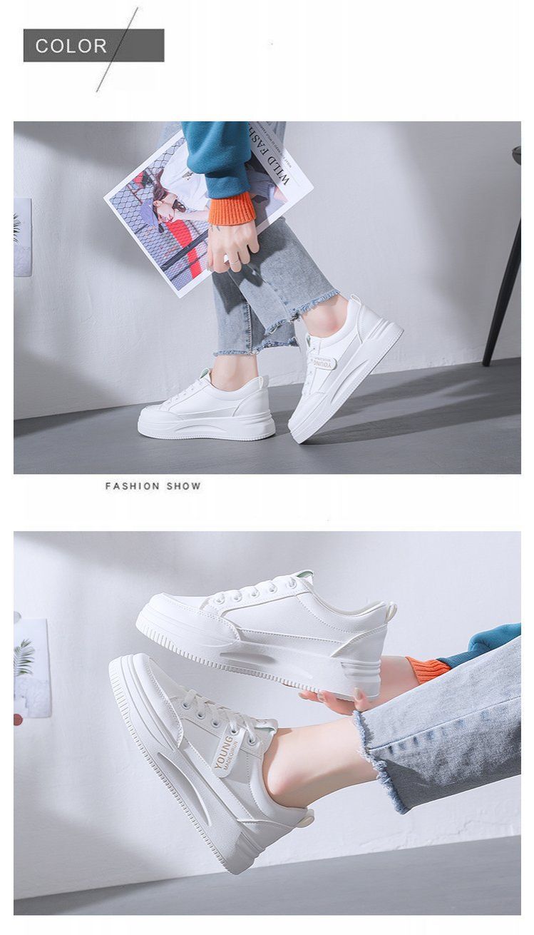 Skateboarding Shoe Little White Shoes for Women Spring Autumn New Rubber Soft Soled Women's Shoes Lightweight Solid Color Basic Women's Shoes
