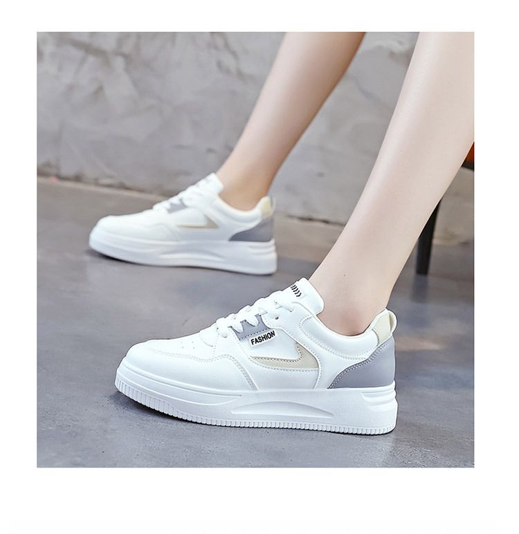 Skateboarding Shoe Mesh White Shoes for Women Spring New Breathable Thick Soled Shoes Female Student Shoes