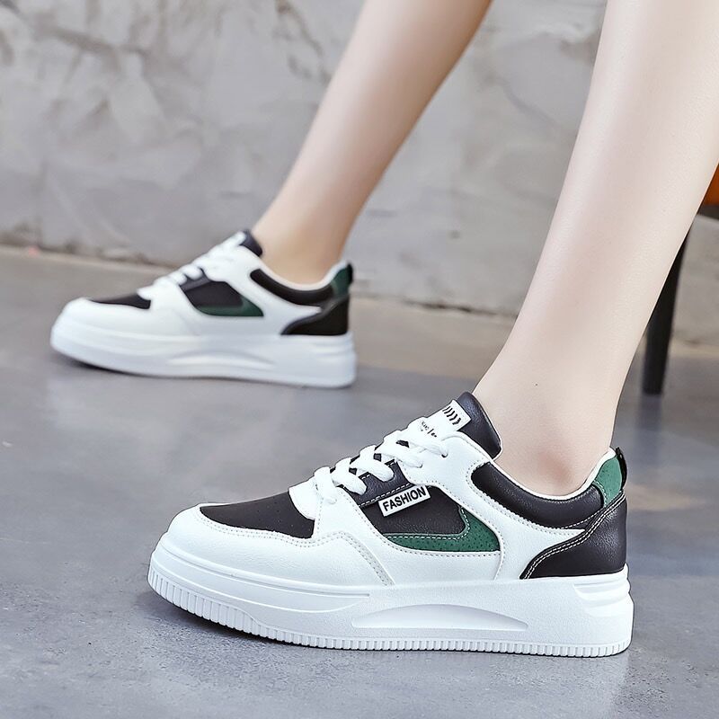 Skateboarding Shoe Mesh White Shoes for Women Spring New Breathable Thick Soled Shoes Female Student Shoes