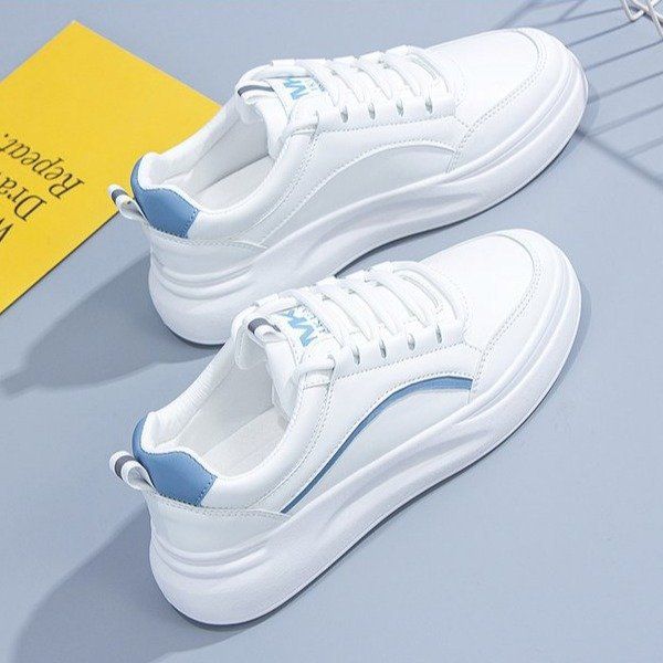 Skateboarding Shoe Spring Autumn New White Shoes Female Round Toe Lace up Casual Student Shoes Ins Board Shoes for Women