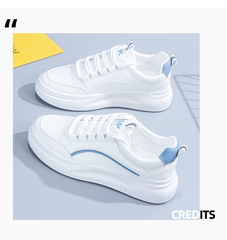 Skateboarding Shoe Spring Autumn New White Shoes Female Round Toe Lace up Casual Student Shoes Ins Board Shoes for Women