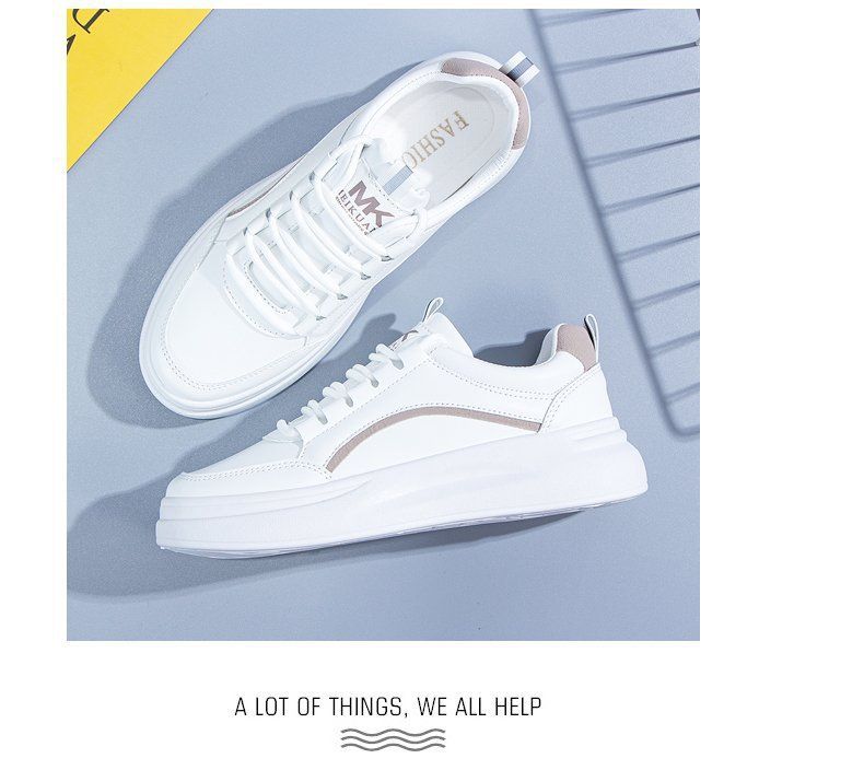 Skateboarding Shoe Spring Autumn New White Shoes Female Round Toe Lace up Casual Student Shoes Ins Board Shoes for Women