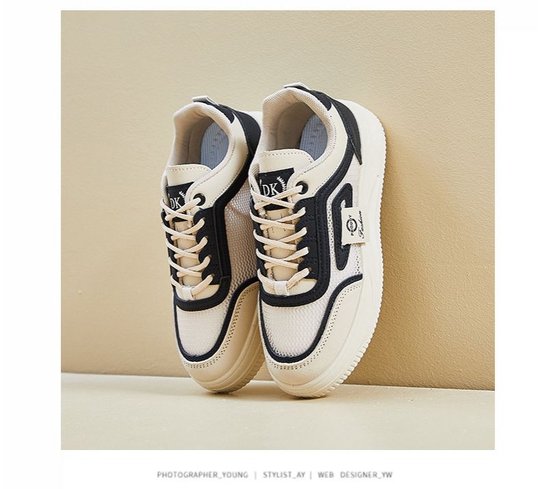 Skateboarding Shoe Mesh White Shoes for Women Summer New Height Increasing Student Board Shoes Breathable Casual Shoes