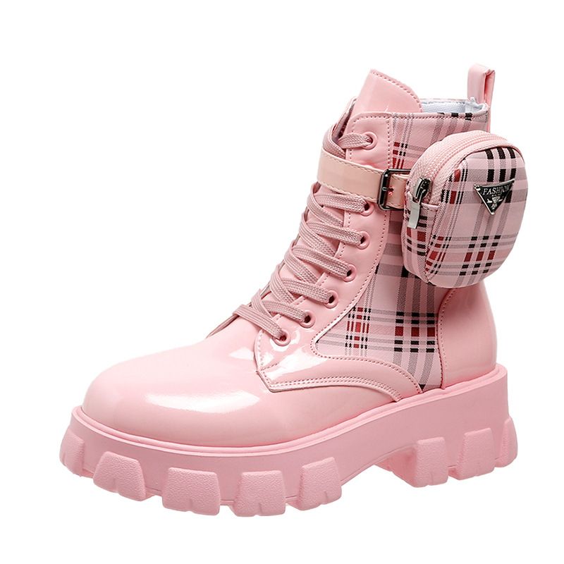 Boot Woman Shoe Boot Shoe Lady Booty Short Woman Martin Boots Girl New European American Plus Size Printing Satchel Sponge Cake Thick Soled Lace up Short Tube Women's Boots