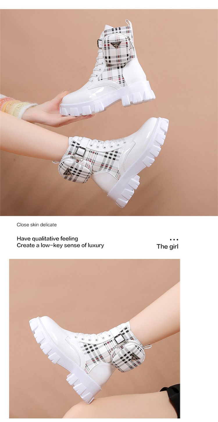 Boot Woman Shoe Boot Shoe Lady Booty Short Woman Martin Boots Girl New European American Plus Size Printing Satchel Sponge Cake Thick Soled Lace up Short Tube Women's Boots