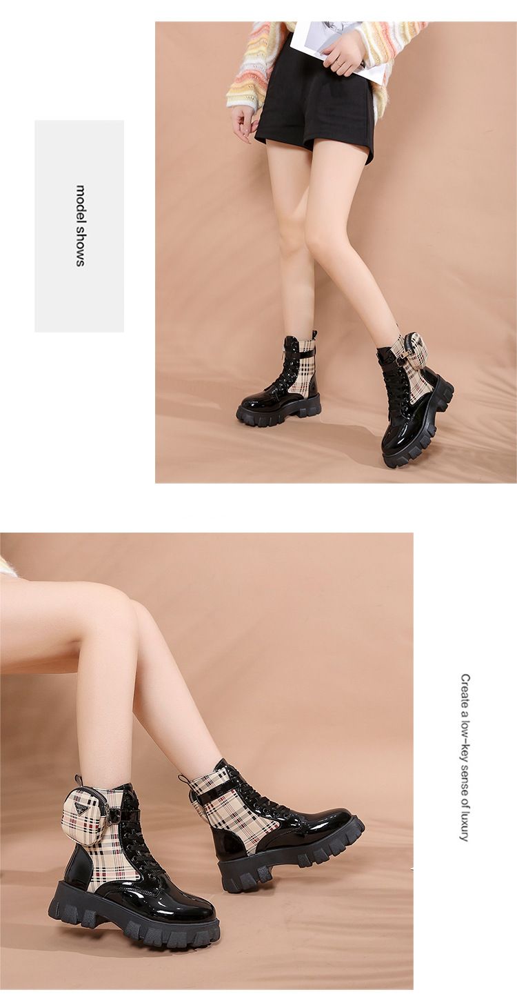 Boot Woman Shoe Boot Shoe Lady Booty Short Woman Martin Boots Girl New European American Plus Size Printing Satchel Sponge Cake Thick Soled Lace up Short Tube Women's Boots