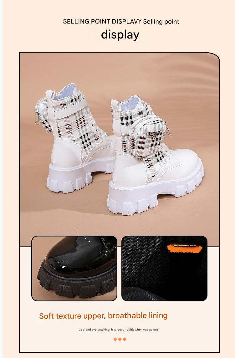 Boot Woman Shoe Boot Shoe Lady Booty Short Woman Martin Boots Girl New European American Plus Size Printing Satchel Sponge Cake Thick Soled Lace up Short Tube Women's Boots