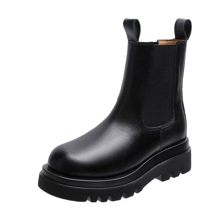 Boot Woman Shoe Boot Shoe Lady Booty Short Woman Martin Boots Women's Autumn New British Style Mid Length Boots Thick Soled Chelsea Boots Ins Trendy Boots