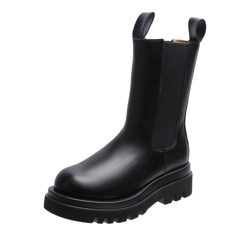 Boot Woman Shoe Boot Shoe Lady Booty Short Woman Martin Boots Women's Autumn New British Style Mid Length Boots Thick Soled Chelsea Boots Ins Trendy Boots
