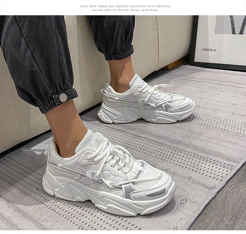 Sneaker Woman Sneaker Shoe Woman Sneaker Lady Shoe Internet Celebrity Dad Shoes Women's Spring New Casual Shoes Sports White Shoes Instagram Trendy Couple Shoes