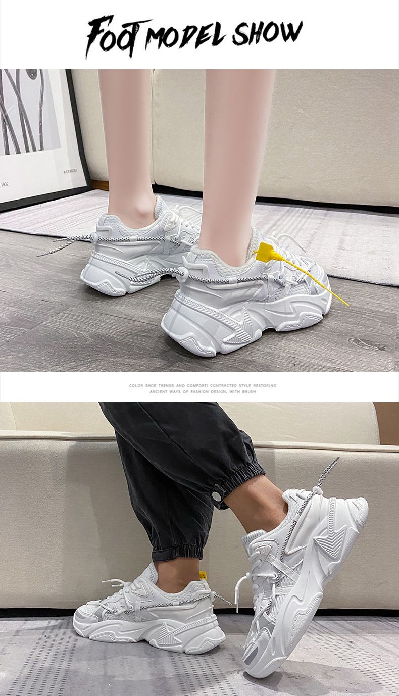 Sneaker Woman Sneaker Shoe Woman Sneaker Lady Shoe Internet Celebrity Dad Shoes Women's Spring New Casual Shoes Sports White Shoes Instagram Trendy Couple Shoes