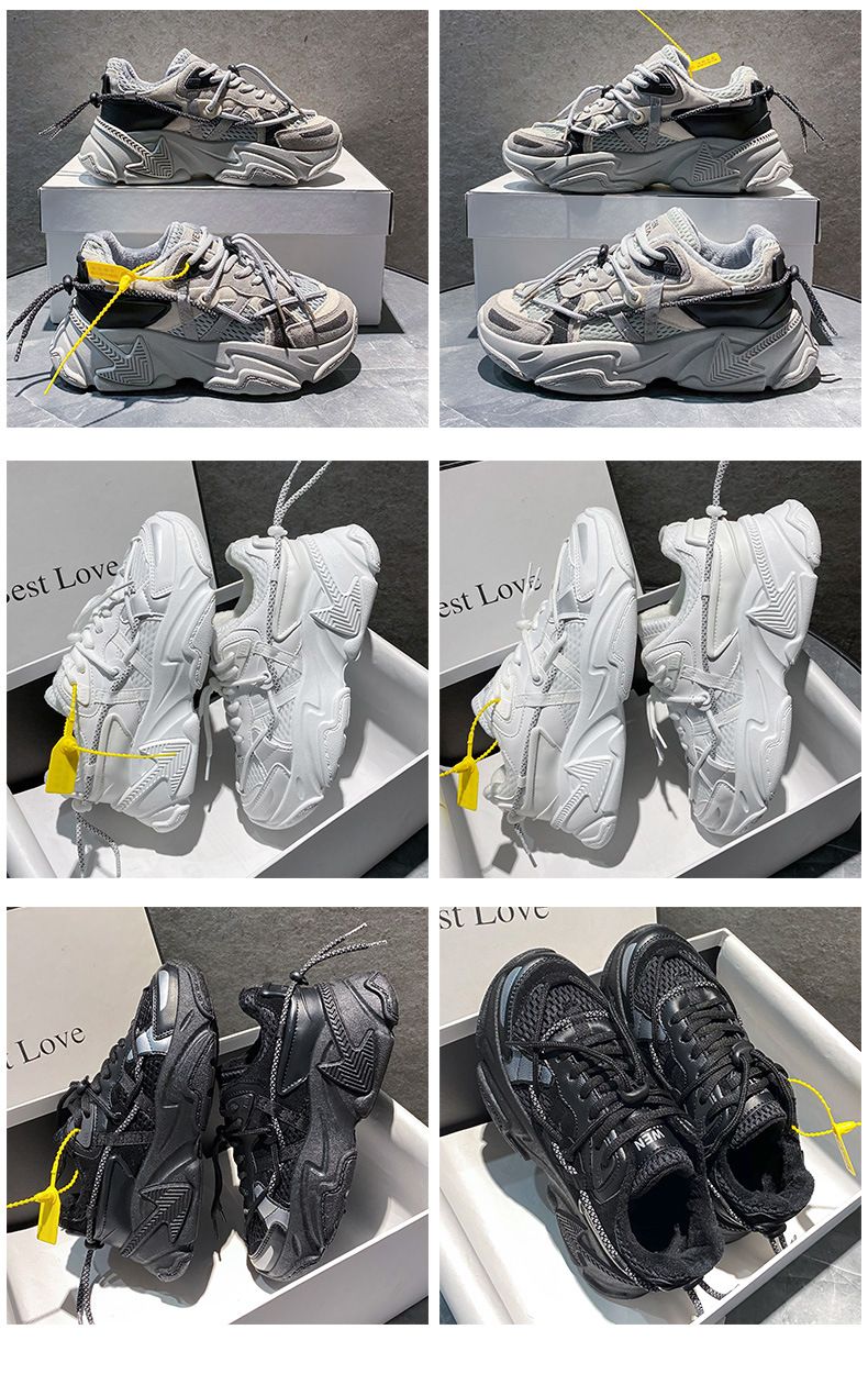 Sneaker Woman Sneaker Shoe Woman Sneaker Lady Shoe Internet Celebrity Dad Shoes Women's Spring New Casual Shoes Sports White Shoes Instagram Trendy Couple Shoes