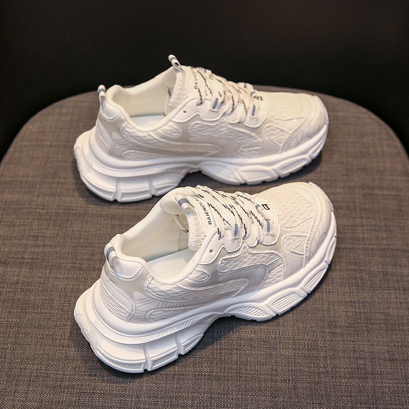 Sneaker Woman Sneaker Shoe Woman Sneaker Lady Shoe Summer New Breathable Dad Shoes Female Student Casual Shoes Women's Thick Soled Height Increasing Running Shoes