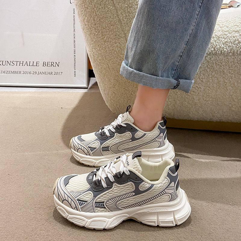 Sneaker Woman Sneaker Shoe Woman Sneaker Lady Shoe Summer New Breathable Dad Shoes Female Student Casual Shoes Women's Thick Soled Height Increasing Running Shoes