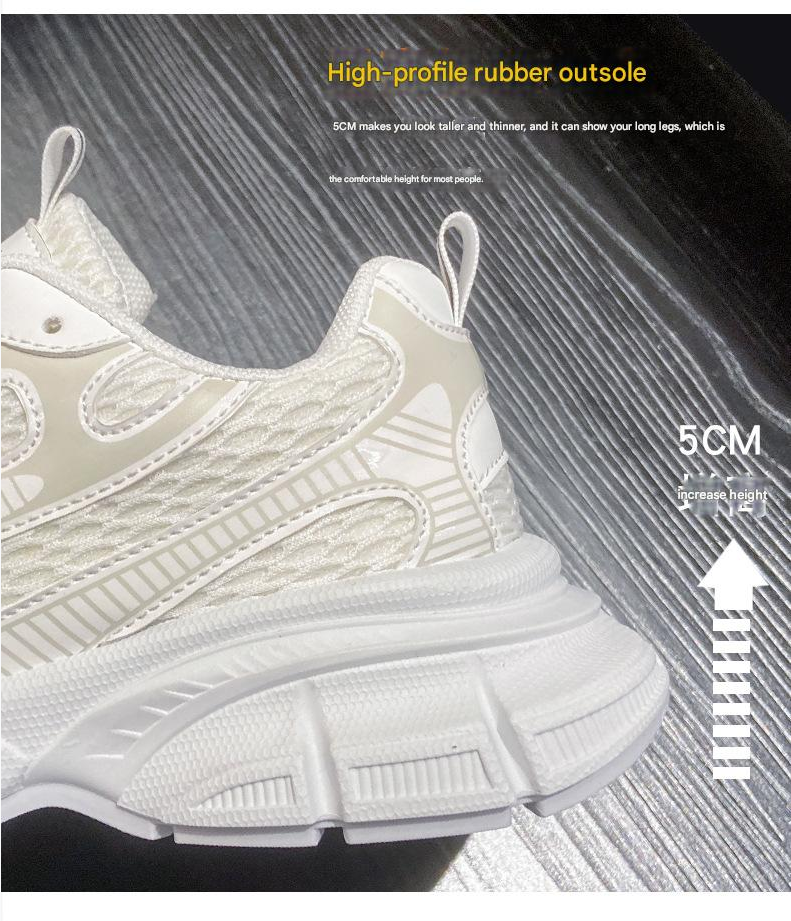 Sneaker Woman Sneaker Shoe Woman Sneaker Lady Shoe Summer New Breathable Dad Shoes Female Student Casual Shoes Women's Thick Soled Height Increasing Running Shoes
