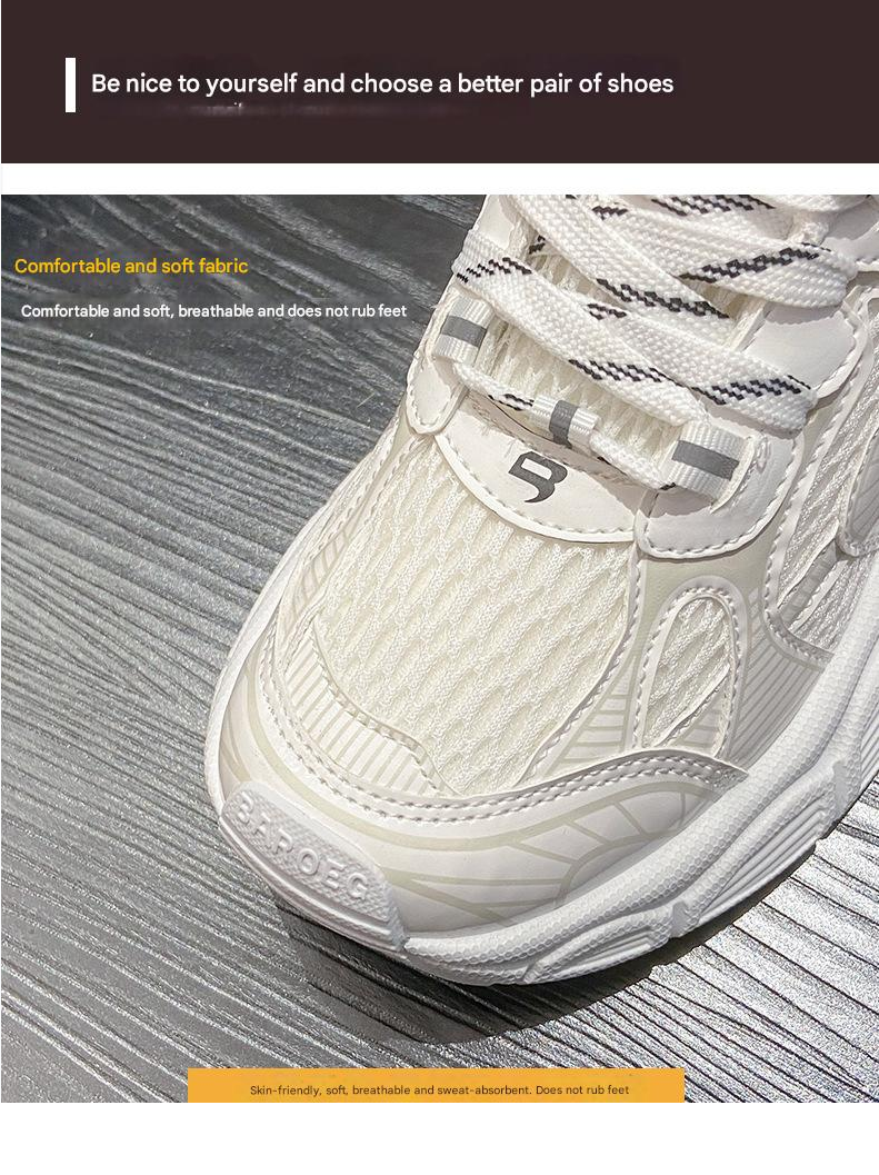 Sneaker Woman Sneaker Shoe Woman Sneaker Lady Shoe Summer New Breathable Dad Shoes Female Student Casual Shoes Women's Thick Soled Height Increasing Running Shoes