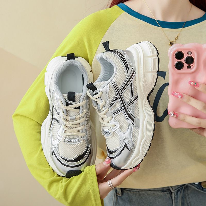 Sneaker Woman Sneaker Shoe Woman Sneaker Lady Shoe Summer New Breathable Dad Shoes Female Instagram Student Casual Shoes Women's Thick Soled Running Shoes