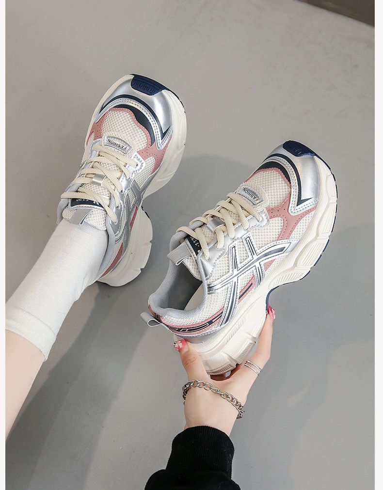 Sneaker Woman Sneaker Shoe Woman Sneaker Lady Shoe Summer New Breathable Dad Shoes Female Instagram Student Casual Shoes Women's Thick Soled Running Shoes
