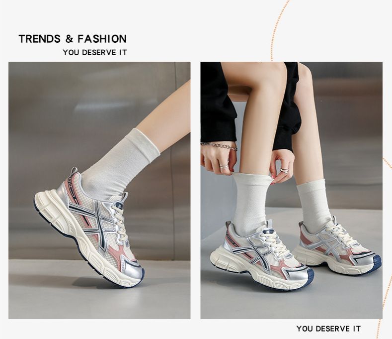 Sneaker Woman Sneaker Shoe Woman Sneaker Lady Shoe Summer New Breathable Dad Shoes Female Instagram Student Casual Shoes Women's Thick Soled Running Shoes