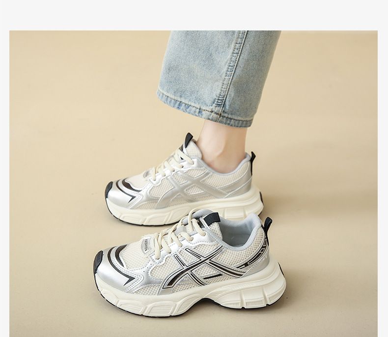 Sneaker Woman Sneaker Shoe Woman Sneaker Lady Shoe Summer New Breathable Dad Shoes Female Instagram Student Casual Shoes Women's Thick Soled Running Shoes
