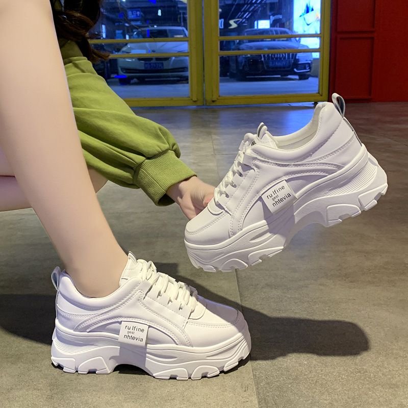 Sneaker Woman Sneaker Shoe Woman Sneaker Lady Shoe Spring New Korean Version Dad Shoes Female Student Internet Celebrity Sports Shoes Women's Casual Thick Soled Height Increasing Shoes
