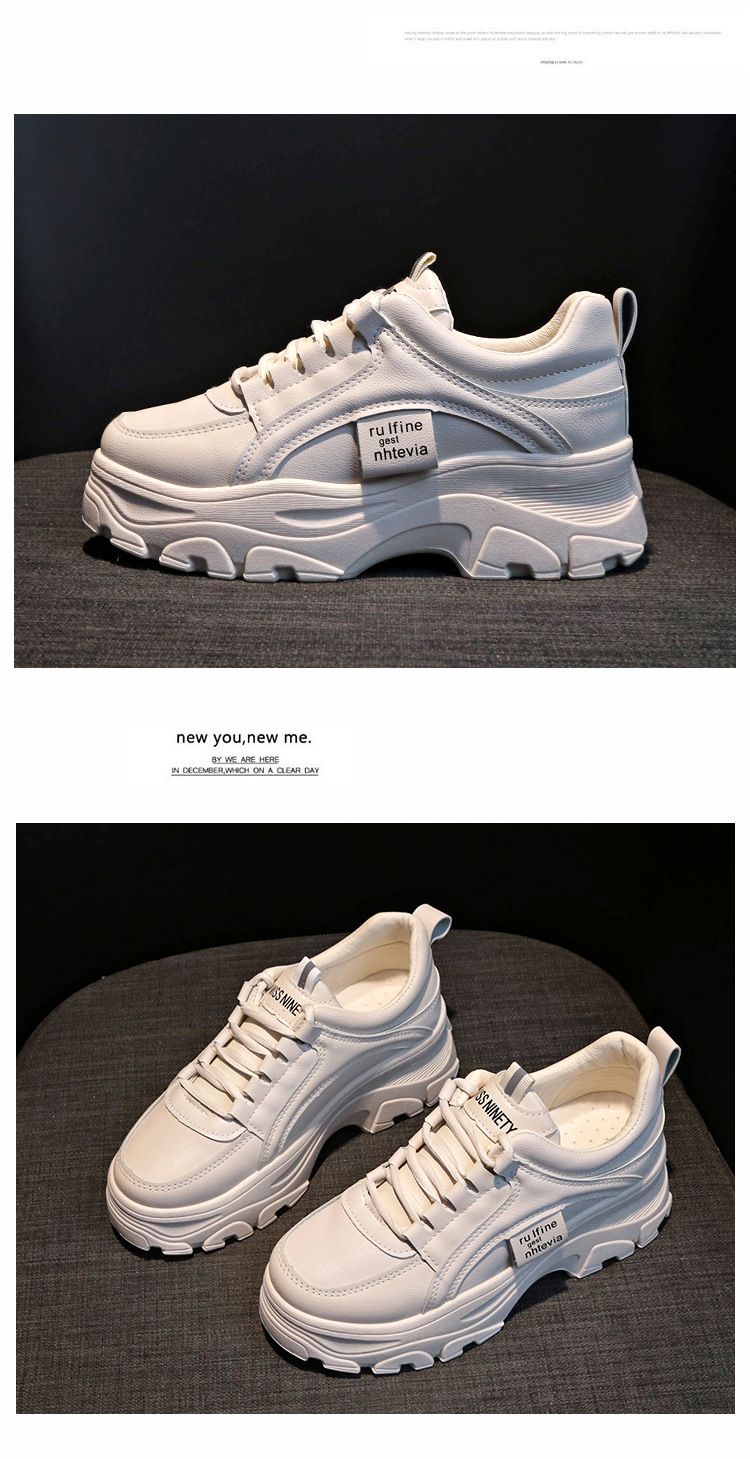 Sneaker Woman Sneaker Shoe Woman Sneaker Lady Shoe Spring New Korean Version Dad Shoes Female Student Internet Celebrity Sports Shoes Women's Casual Thick Soled Height Increasing Shoes