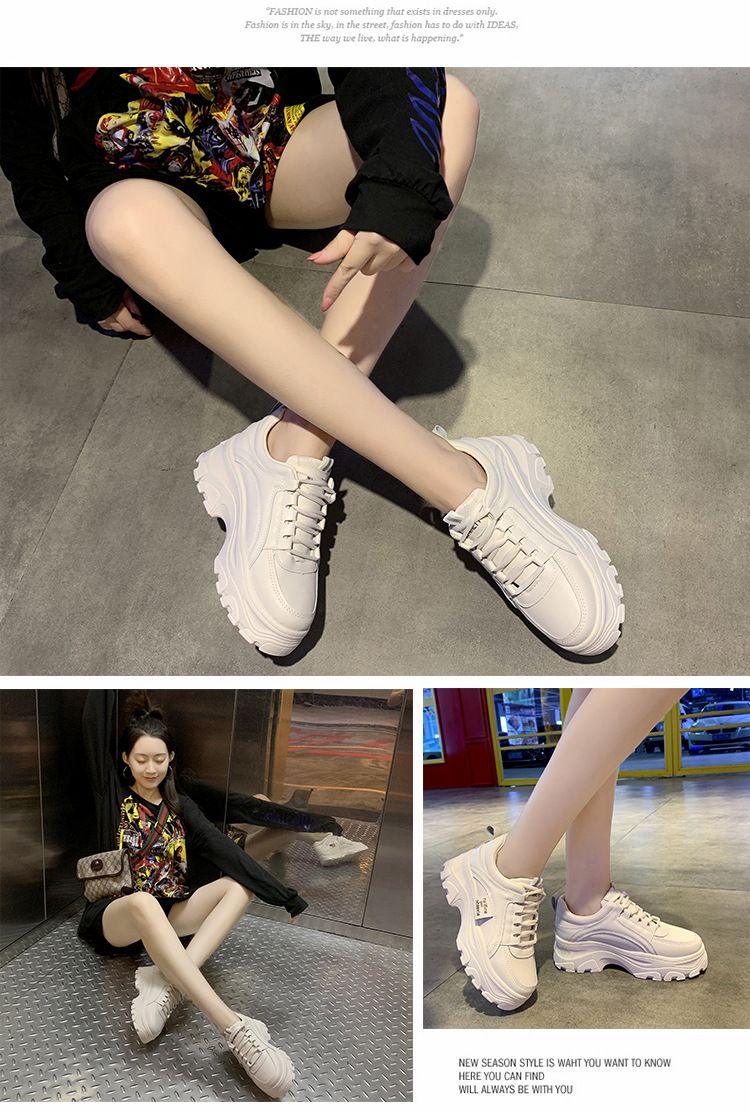 Sneaker Woman Sneaker Shoe Woman Sneaker Lady Shoe Spring New Korean Version Dad Shoes Female Student Internet Celebrity Sports Shoes Women's Casual Thick Soled Height Increasing Shoes