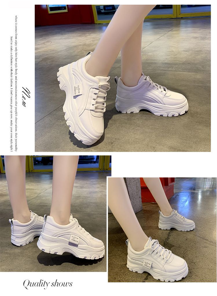 Sneaker Woman Sneaker Shoe Woman Sneaker Lady Shoe Spring New Korean Version Dad Shoes Female Student Internet Celebrity Sports Shoes Women's Casual Thick Soled Height Increasing Shoes