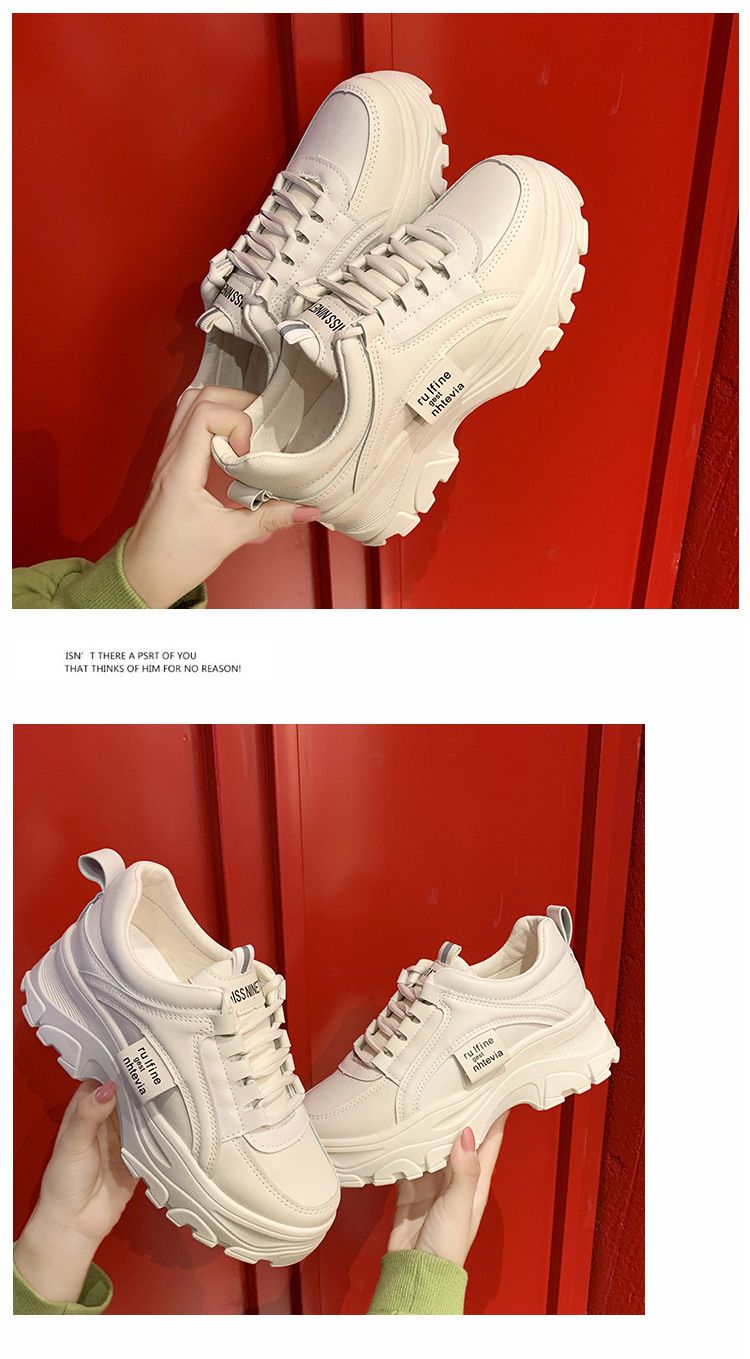 Sneaker Woman Sneaker Shoe Woman Sneaker Lady Shoe Spring New Korean Version Dad Shoes Female Student Internet Celebrity Sports Shoes Women's Casual Thick Soled Height Increasing Shoes