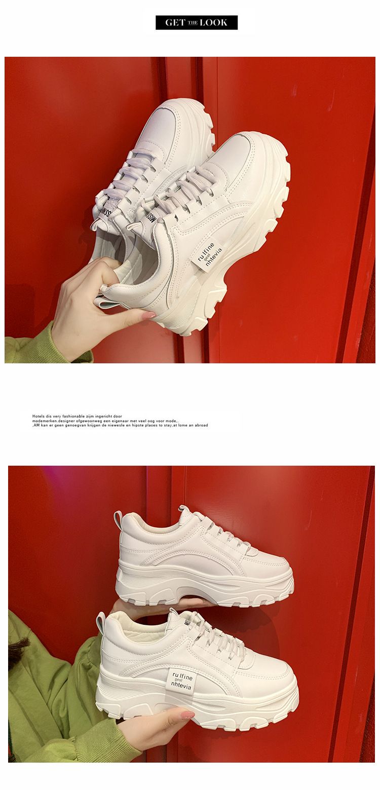 Sneaker Woman Sneaker Shoe Woman Sneaker Lady Shoe Spring New Korean Version Dad Shoes Female Student Internet Celebrity Sports Shoes Women's Casual Thick Soled Height Increasing Shoes
