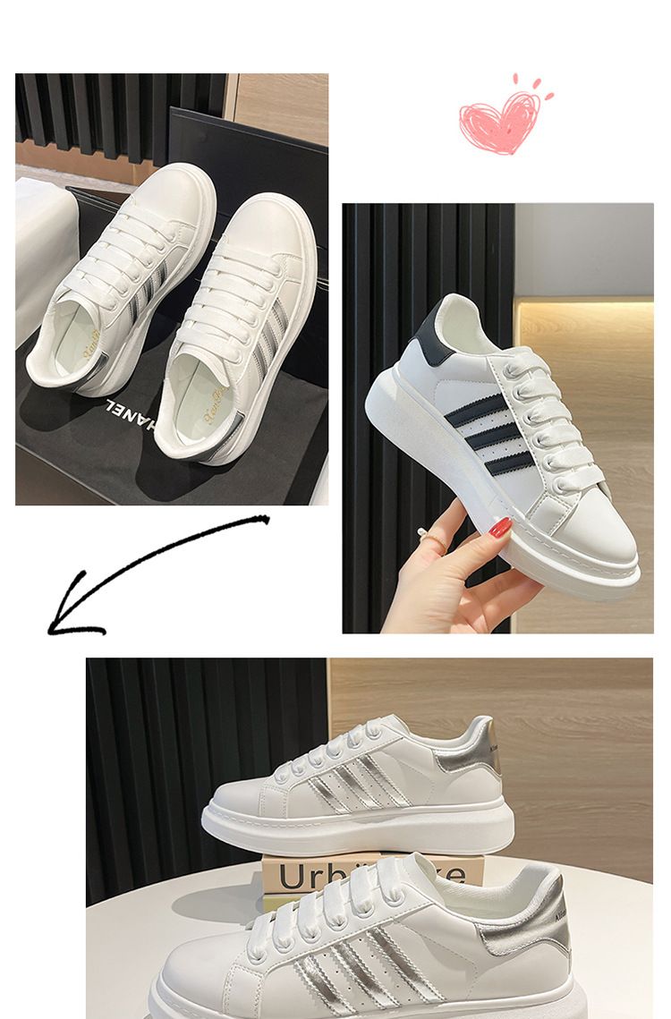 Sneaker Woman Sneaker Shoe Woman Sneaker Lady Shoe Spring New White Shoes Female Student Korean Version Thick Soled Female Internet Celebrity Shoes Casual Shoes for Couples