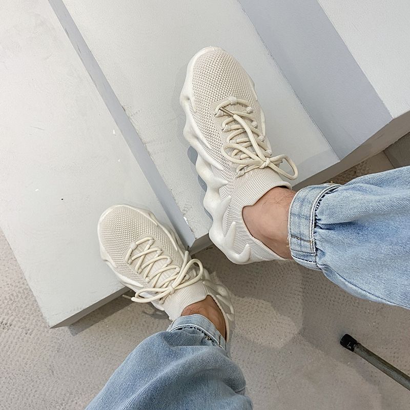 Sneaker Woman Sneaker Shoe Woman Sneaker Lady Shoe Couple Flying Weaving Coconut Shoes Female Summer Breathable Casual Running Shoes Volcano Socks Shoes for Men