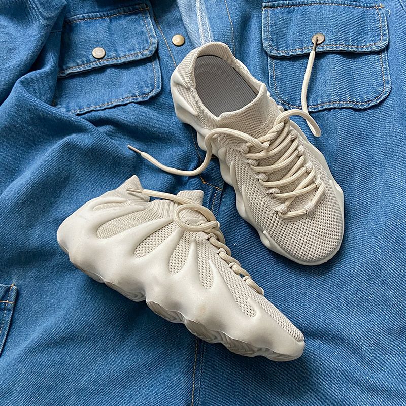 Sneaker Woman Sneaker Shoe Woman Sneaker Lady Shoe Couple Flying Weaving Coconut Shoes Female Summer Breathable Casual Running Shoes Volcano Socks Shoes for Men