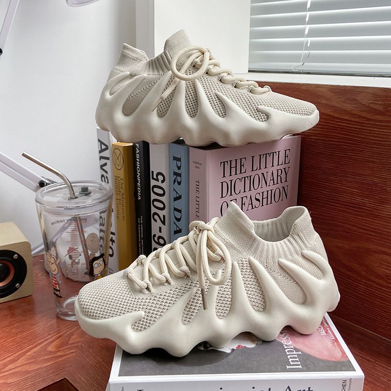 Sneaker Woman Sneaker Shoe Woman Sneaker Lady Shoe Couple Flying Weaving Coconut Shoes Female Summer Breathable Casual Running Shoes Volcano Socks Shoes for Men