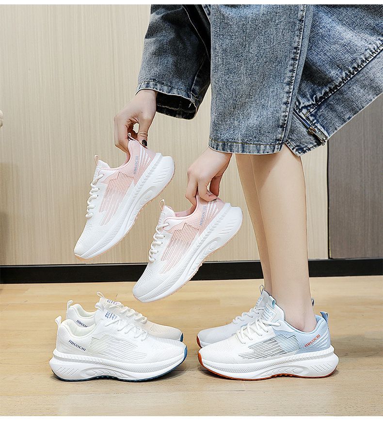 Sneaker Woman Sneaker Shoe Woman Sneaker Lady Shoe Women's Casual Shoes White Shoes Flyknit Running Shoes Fashionable Spring New Breathable Casual Sports Shoes for Women