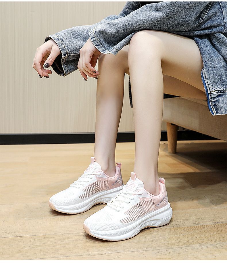 Sneaker Woman Sneaker Shoe Woman Sneaker Lady Shoe Women's Casual Shoes White Shoes Flyknit Running Shoes Fashionable Spring New Breathable Casual Sports Shoes for Women