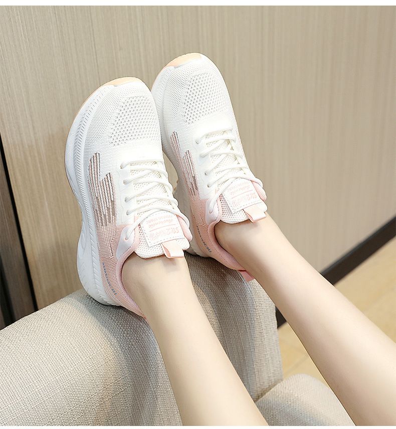 Sneaker Woman Sneaker Shoe Woman Sneaker Lady Shoe Women's Casual Shoes White Shoes Flyknit Running Shoes Fashionable Spring New Breathable Casual Sports Shoes for Women