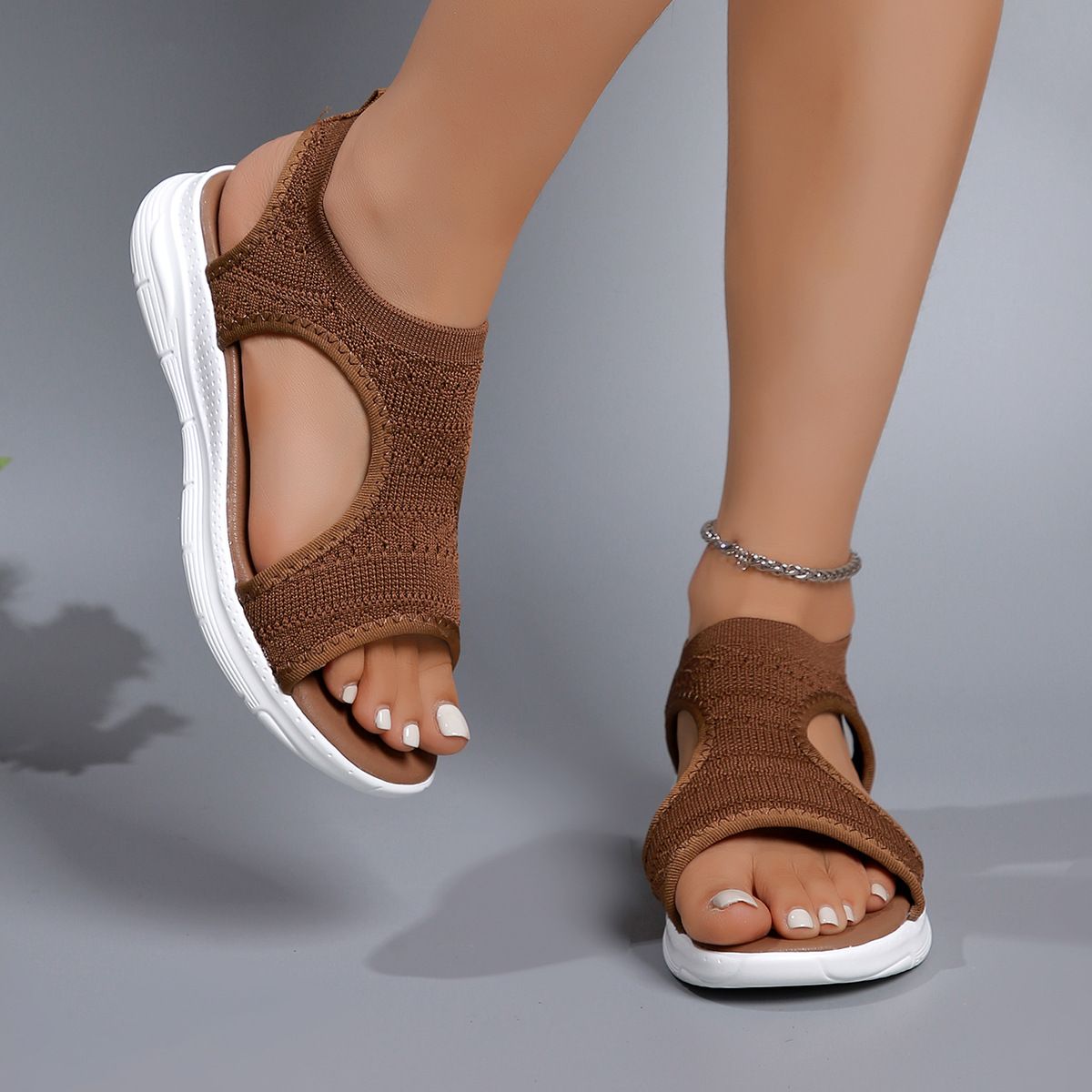 Sandal Women Sandal Shoe Sandal Girl Sandal Lady Sandal Fashion Sandal Female Fish Toe Casual Slip on Fashion Plus Size Sports Sandals Low Heeled Women's Shoes